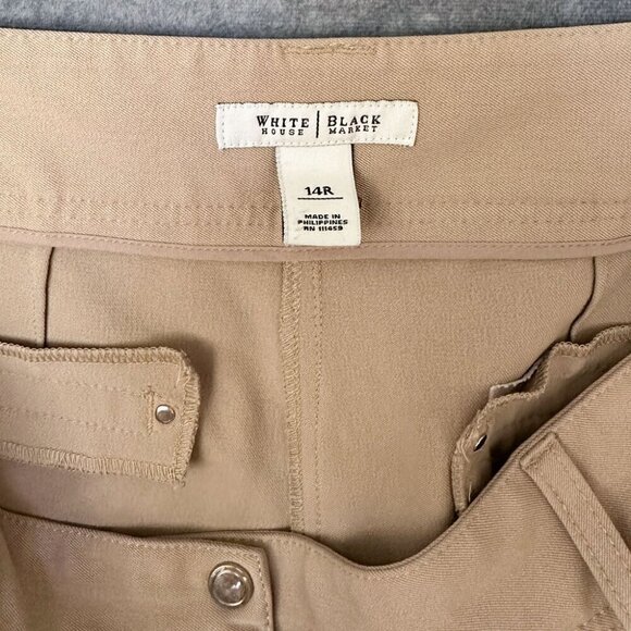 White House Black Market Tan Slacks, Size 14R, EUC - Picture 3 of 4